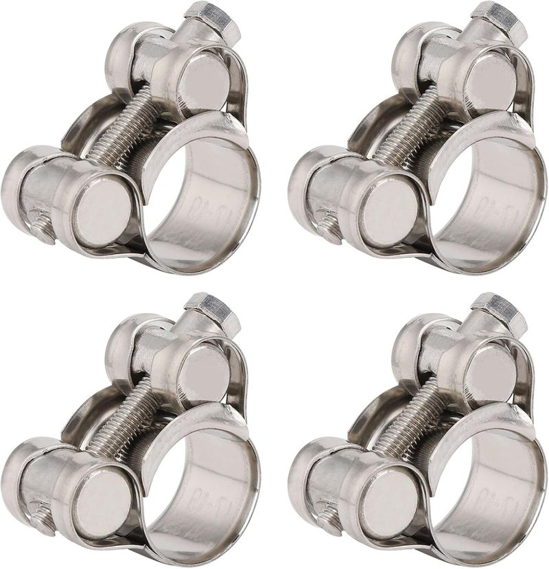 Suprom 4 Pack 0.8" T-Bolt Hose Clamps, 304 Stainless Steel Heavy Duty Hose Clamps, Turbo Intake Clamp Working Range 20mm-22mm for 0.8" Hose OD - Image 1